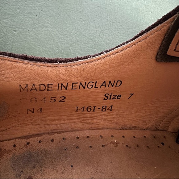 VTG England Two Tone Oxfords/Low Boots in Brown & Green Suede #1461-84 - Picture 6 of 10